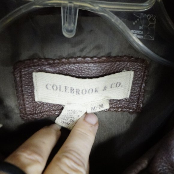 Colebrook Leather Bomber Jacket Brown M - Picture 3 of 11